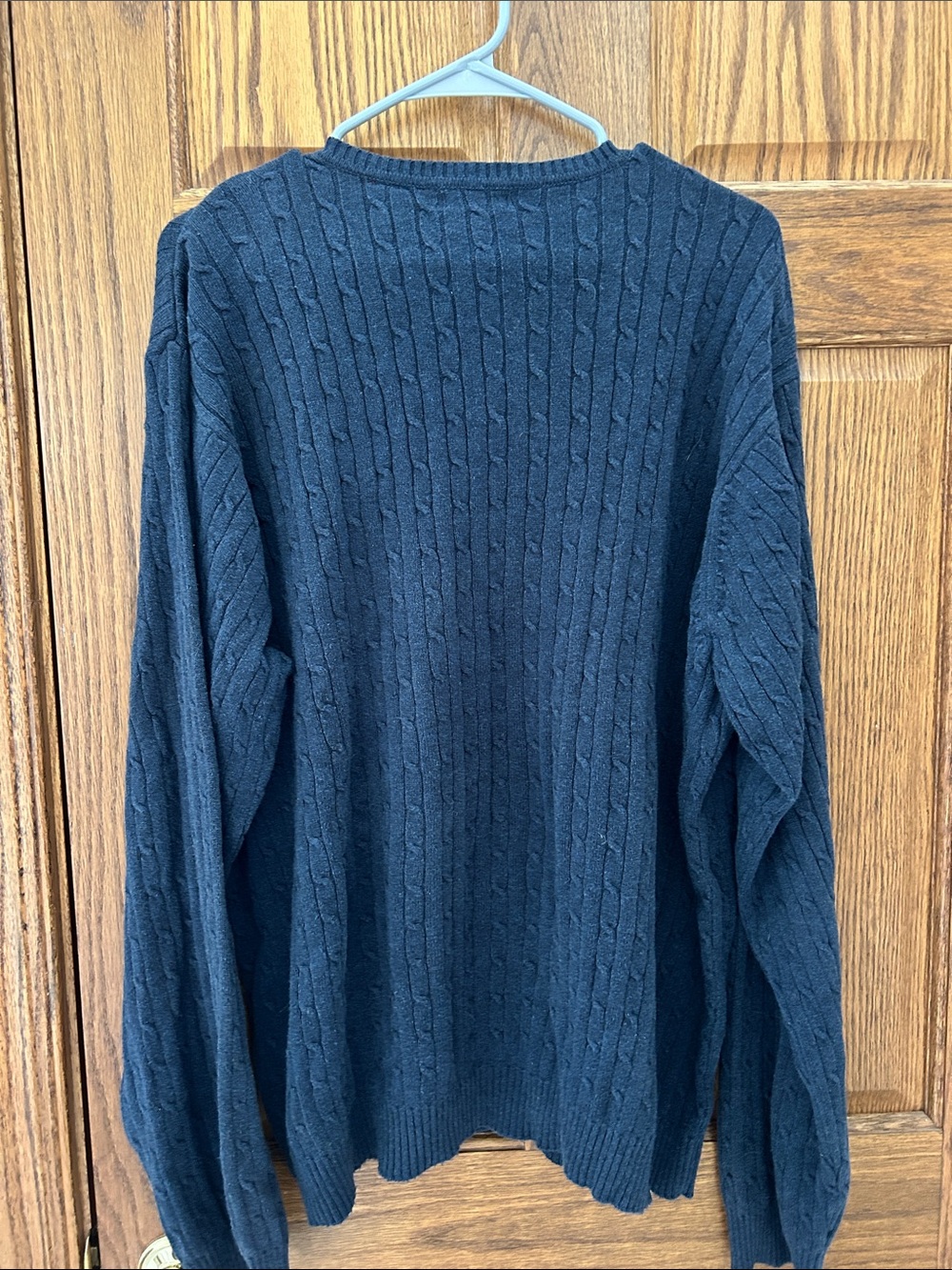 Izod Men's V-Neck Cable Knit Sweater - Navy image 4